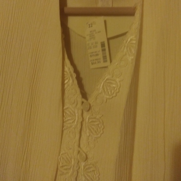 DAVID ROSE CRINKLED 2-N-1 Embroidery DRESS TOP - Picture 4 of 8